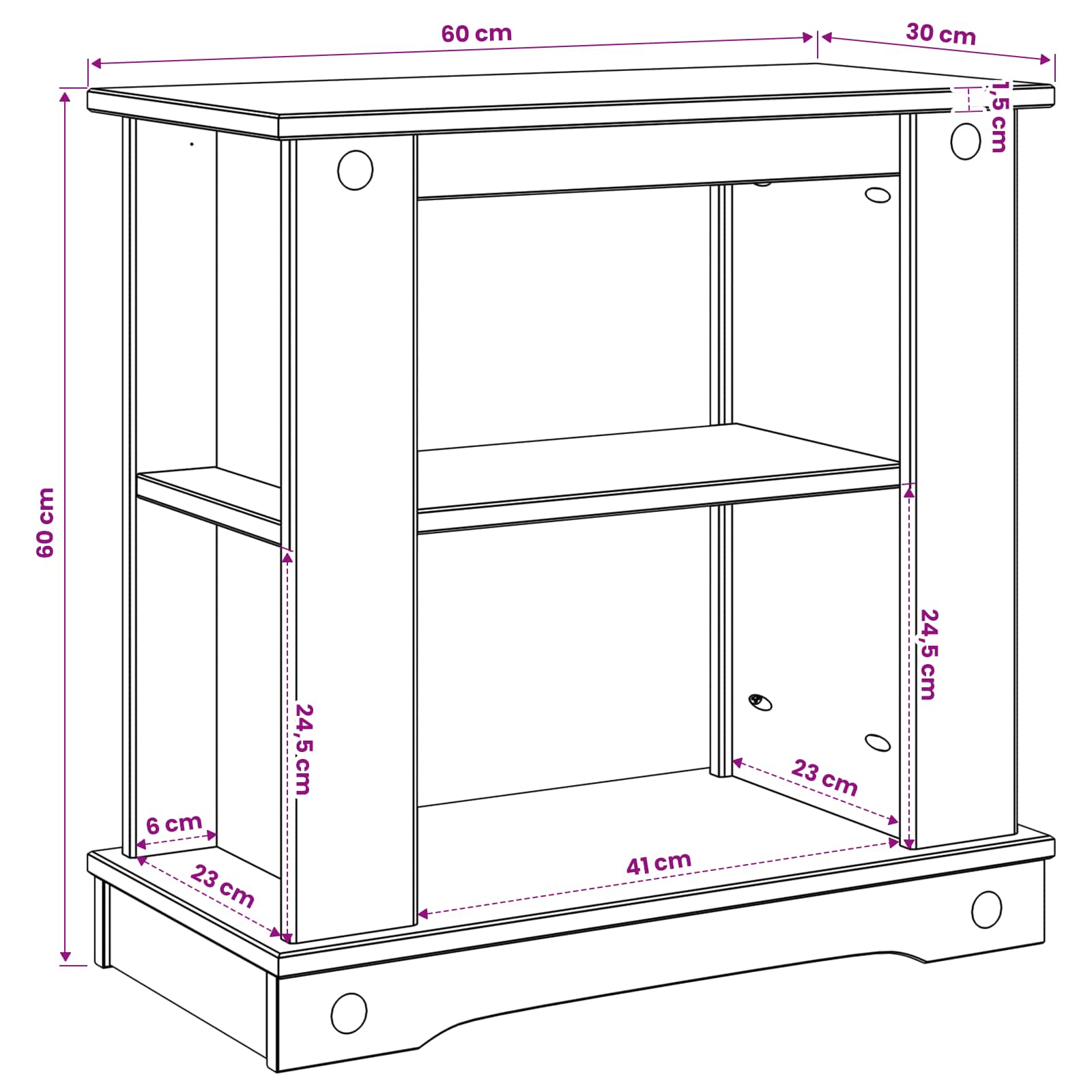 Βάση ενυδρείου CORONA Λευκό και Καφέ 60 x 30 x 60 cm 150 κιλά