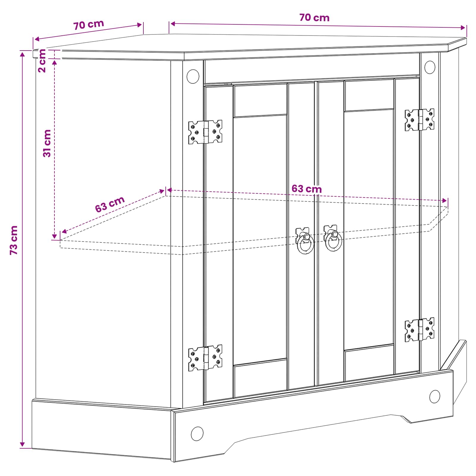 Βάση ενυδρείου CORONA Καφέ 70 x 70 x 73 cm 300 κιλά - Pakobazaar
