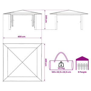 Γκαζebo χωρίς πλάι 4 x 4 m Κρέμα και Καφέ - Pakobazaar