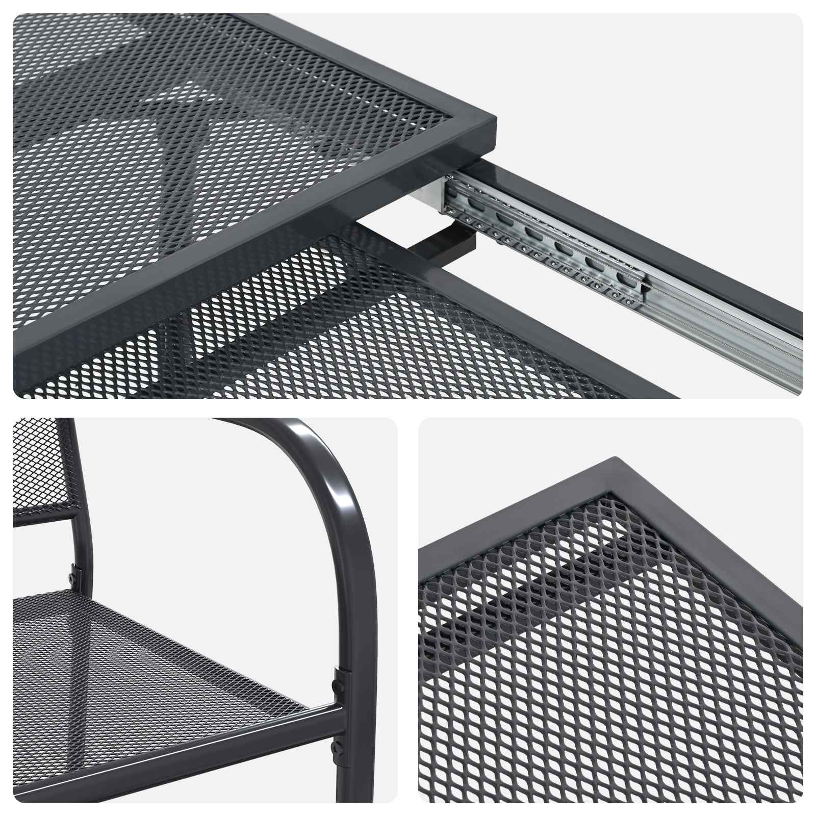 Σέτ φαγητού για κήπο 9 pcs Ανθρακί 212 x 90 x 76 εκ. - Pakobazaar