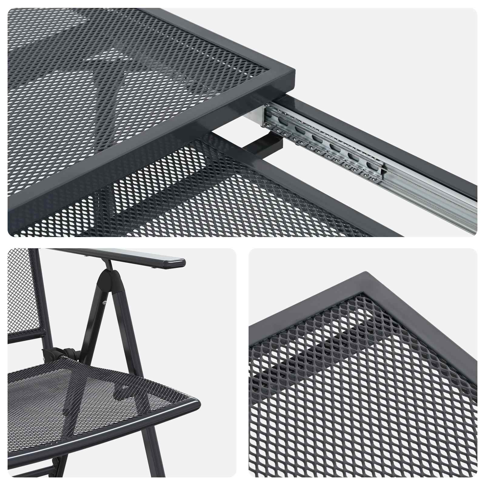 Σέτ φαγητού για κήπο 9 pcs Ανθρακί 212 x 90 x 76 εκ. - Pakobazaar