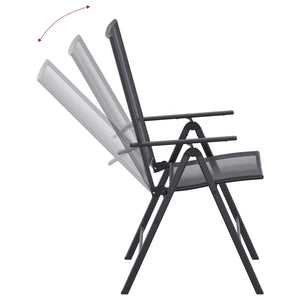 Σέτ φαγητού για κήπο 9 pcs Ανθρακί 212 x 90 x 76 εκ. - Pakobazaar