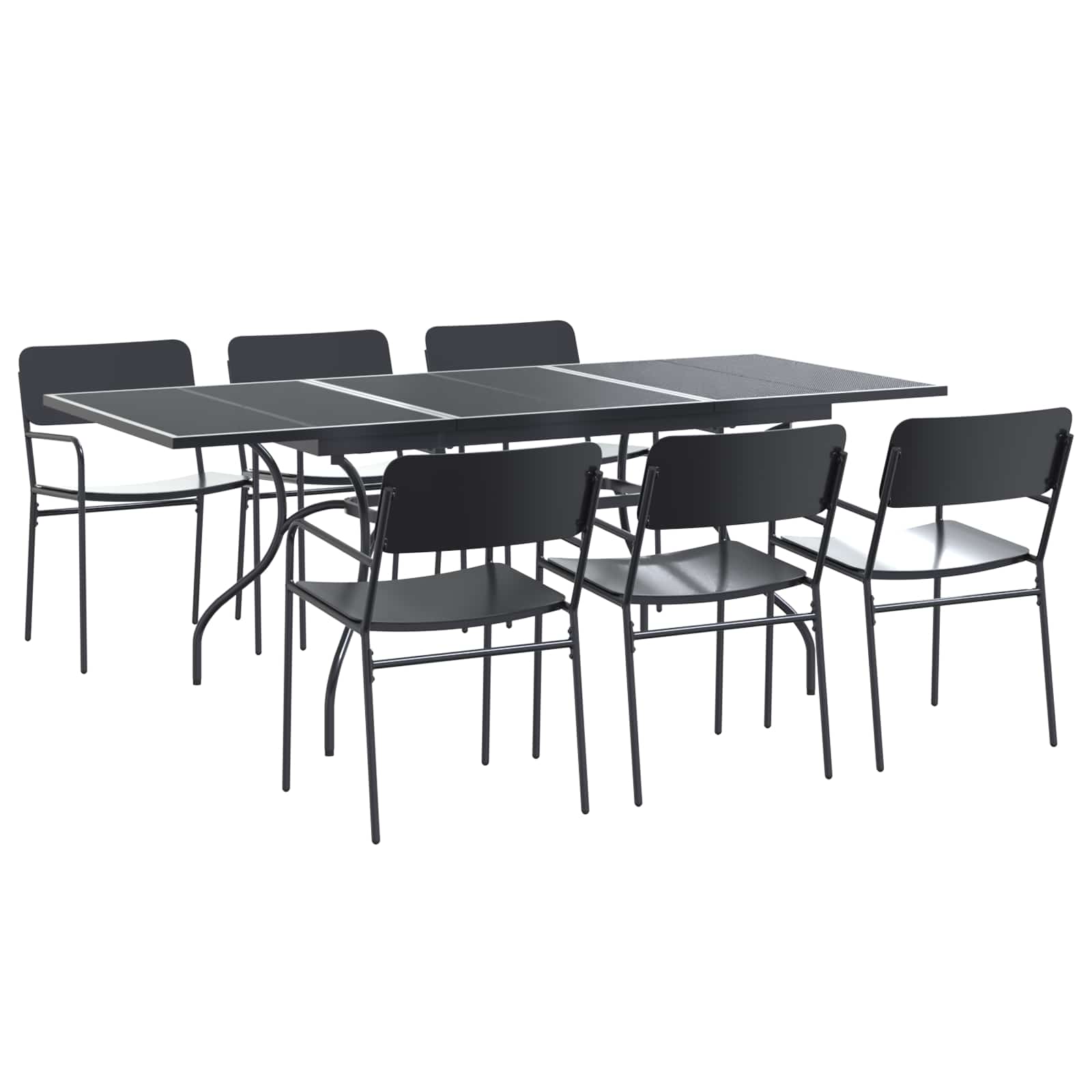 Σέτ φαγητού για κήπο 7 pcs Ανθρακί Ατσάλι - Pakobazaar