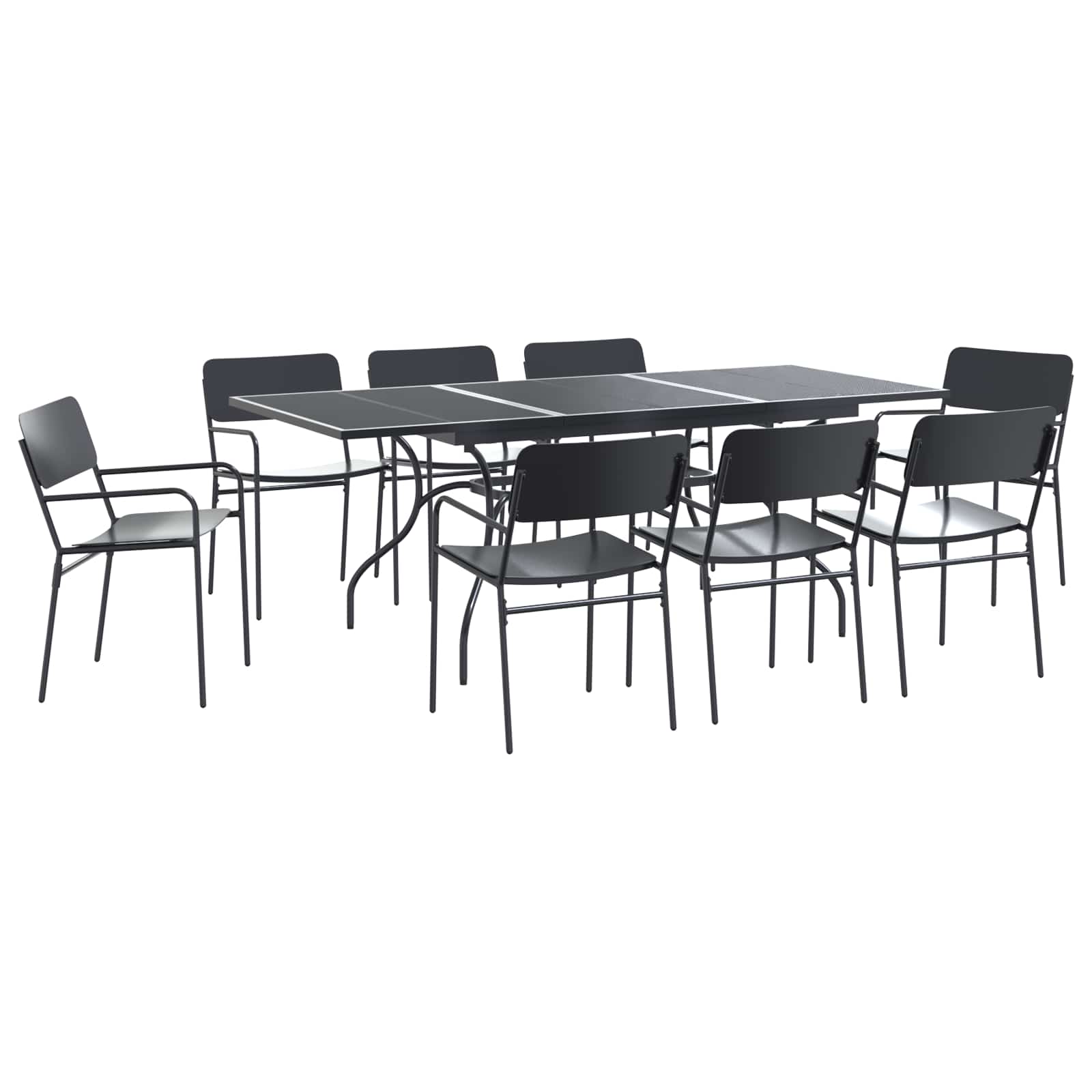 Σέτ φαγητού για κήπο 9 pcs Ανθρακί Ατσάλι - Pakobazaar