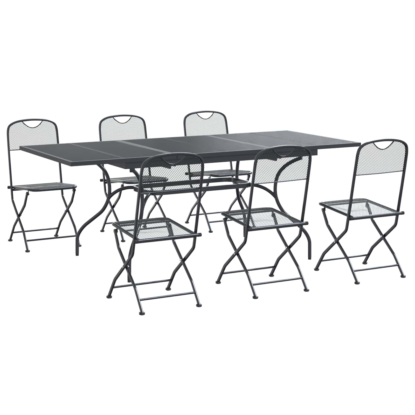 Σέτ φαγητού για κήπο 7 pcs Ανθρακί 212 x 90 x 76 εκ. - Pakobazaar