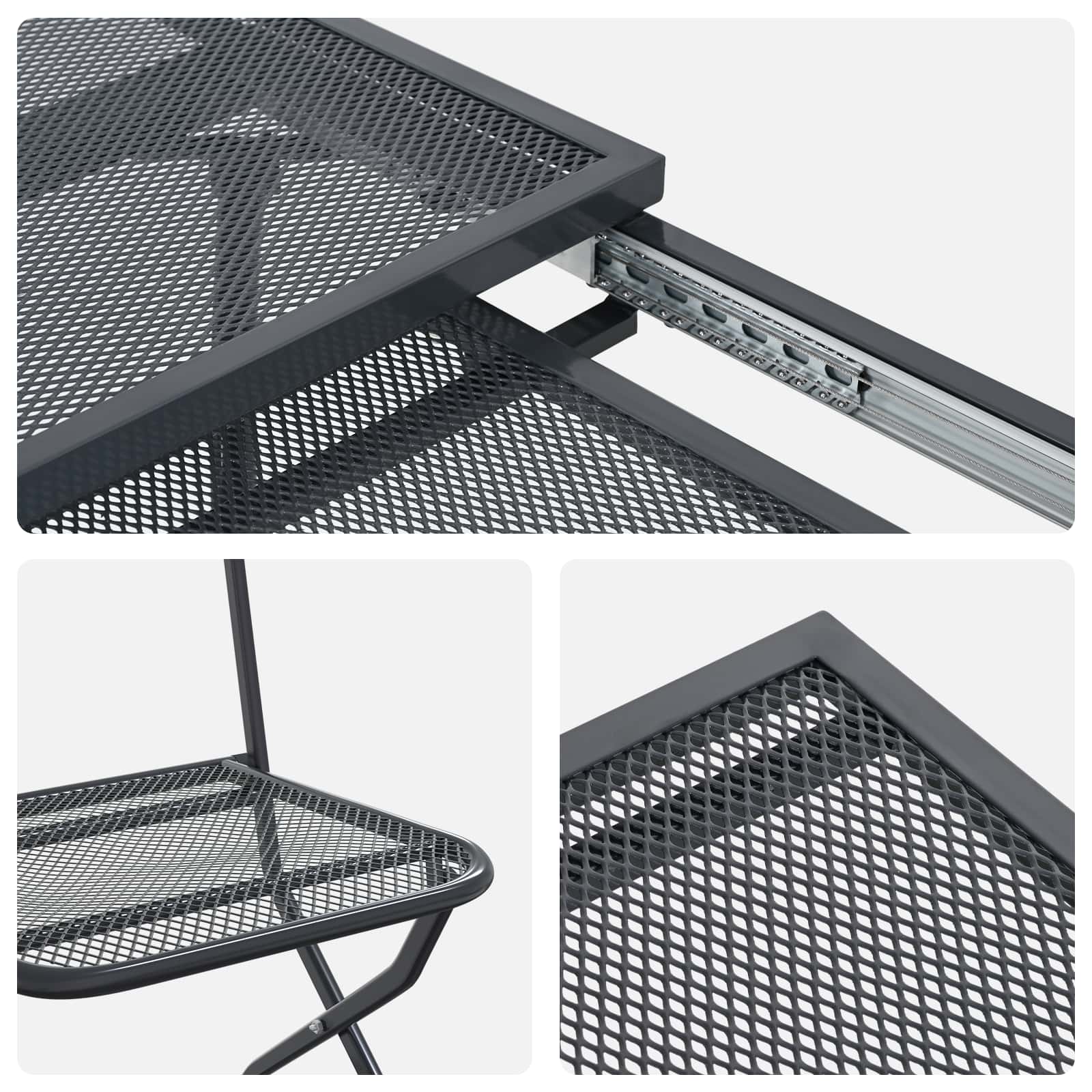 Σέτ φαγητού για κήπο 9 pcs Ανθρακί 212 x 90 x 76 εκ. - Pakobazaar