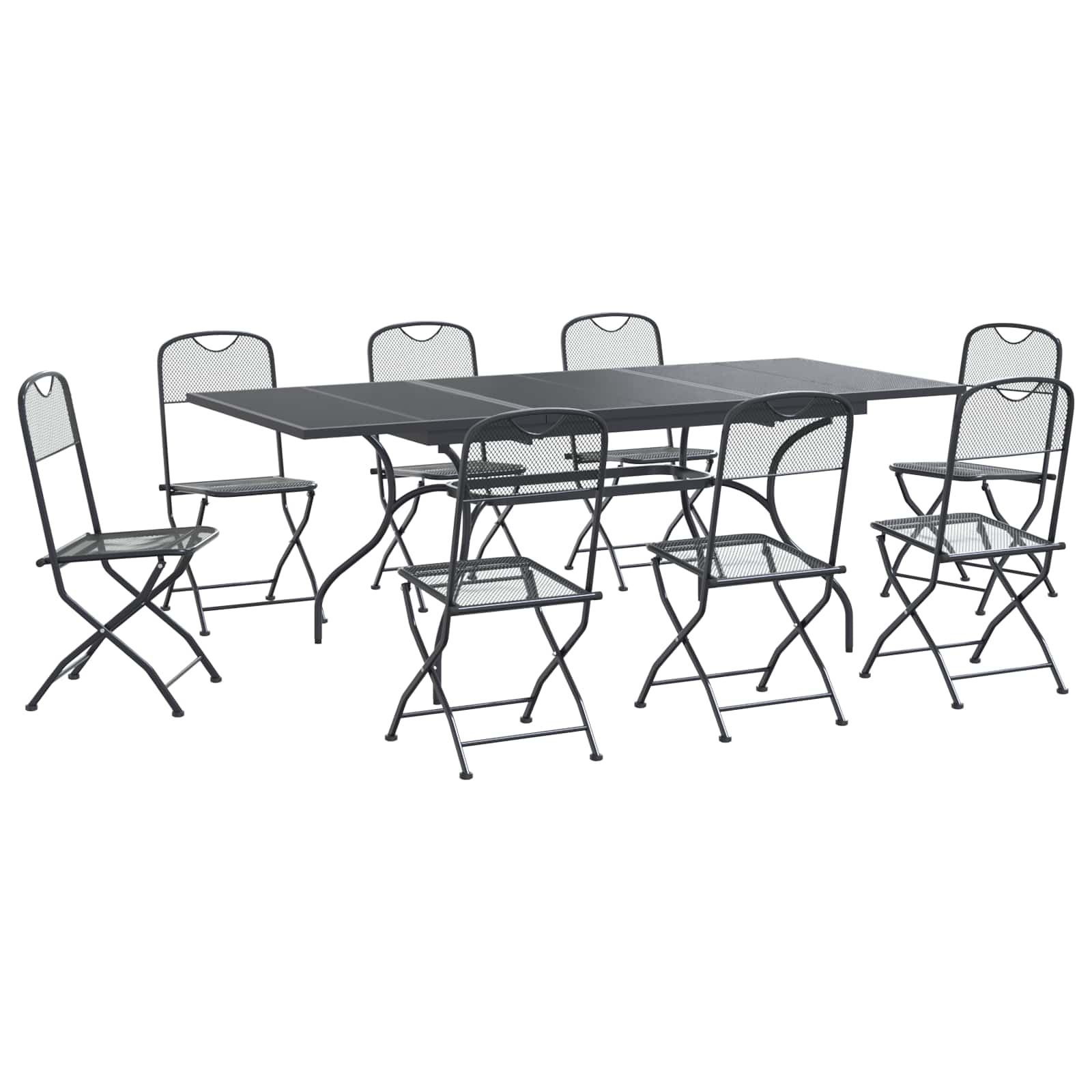 Σέτ φαγητού για κήπο 9 pcs Ανθρακί 212 x 90 x 76 εκ. - Pakobazaar