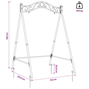 Σκελετός Κούνιας Αρχαίο Καφέ 113 x 121,5 x 168 εκ. Ατσάλι - Pakobazaar