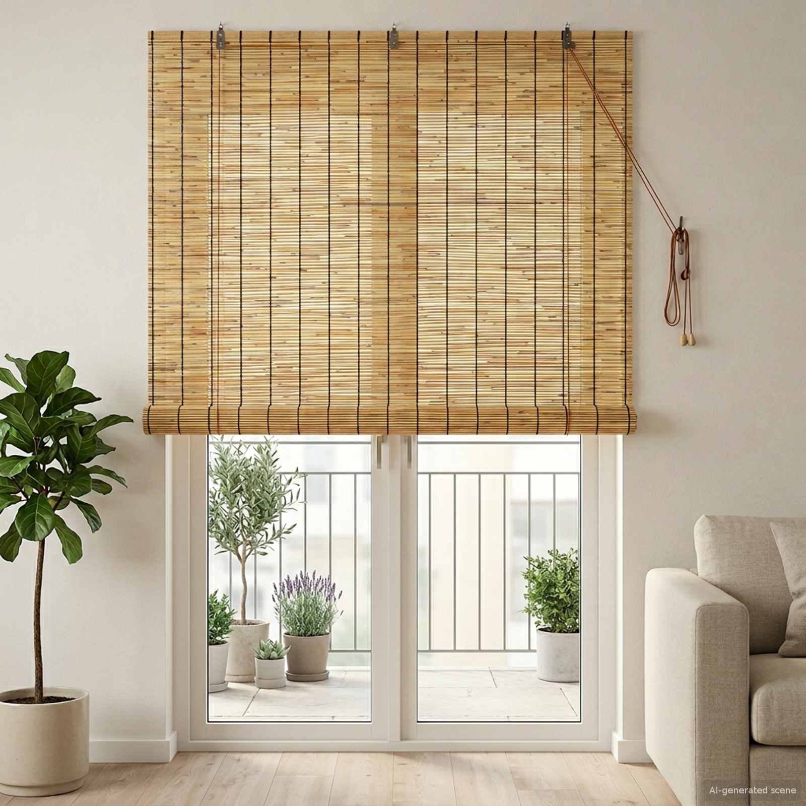 Ρόλερ (στόρι) Φυσικό 140 x 220 cm Καλάμι - Pakobazaar