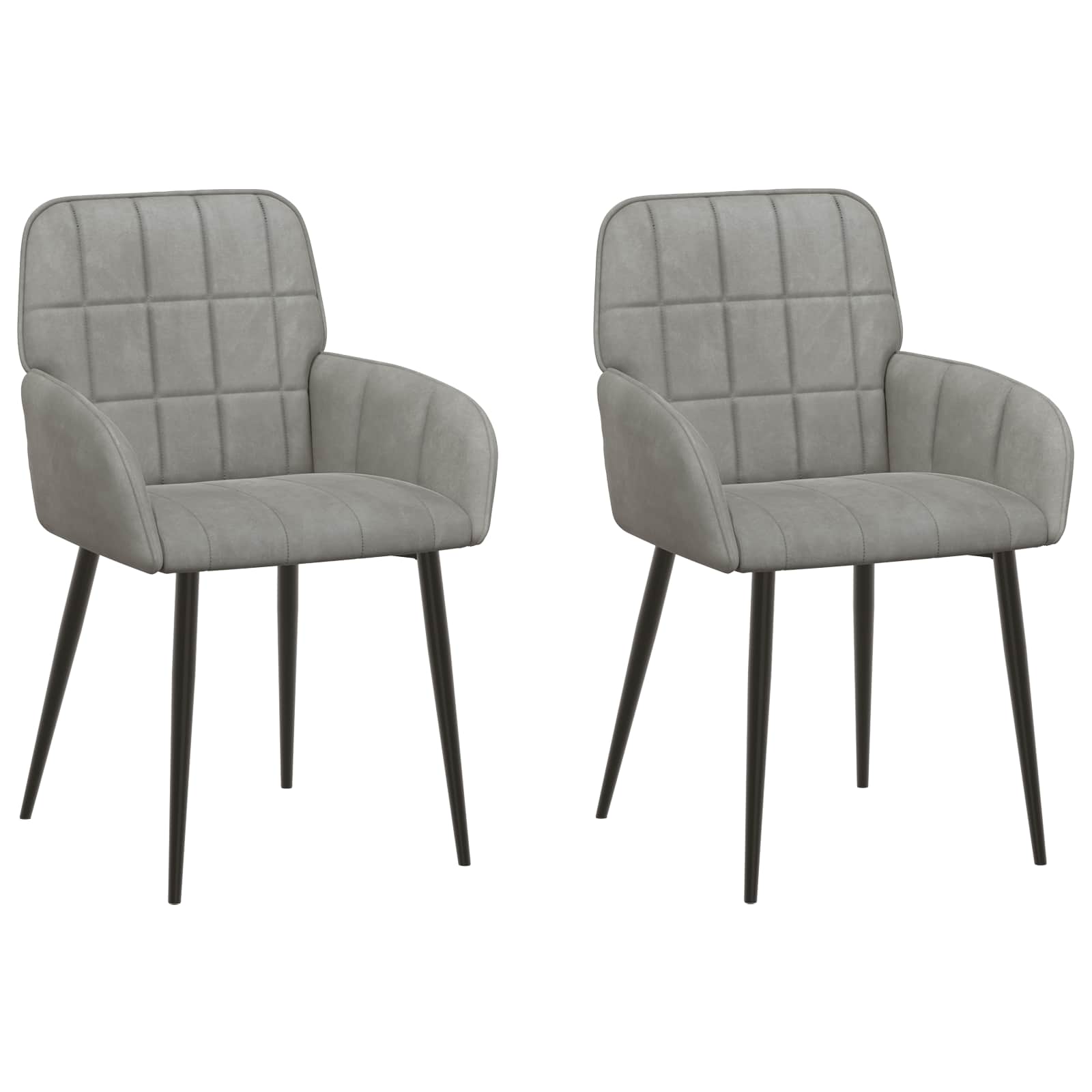 Καρέκλες φαγητού 2 pcs Βελούδο Ανοιχτό γκρι 57 x 50 x 85 εκ. - Pakobazaar