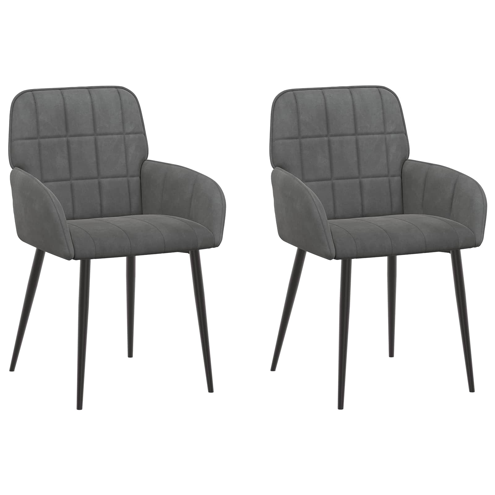 Καρέκλες φαγητού 2 pcs Βελούδο Σκούρο Γκρι 57 x 50 x 85 εκ.