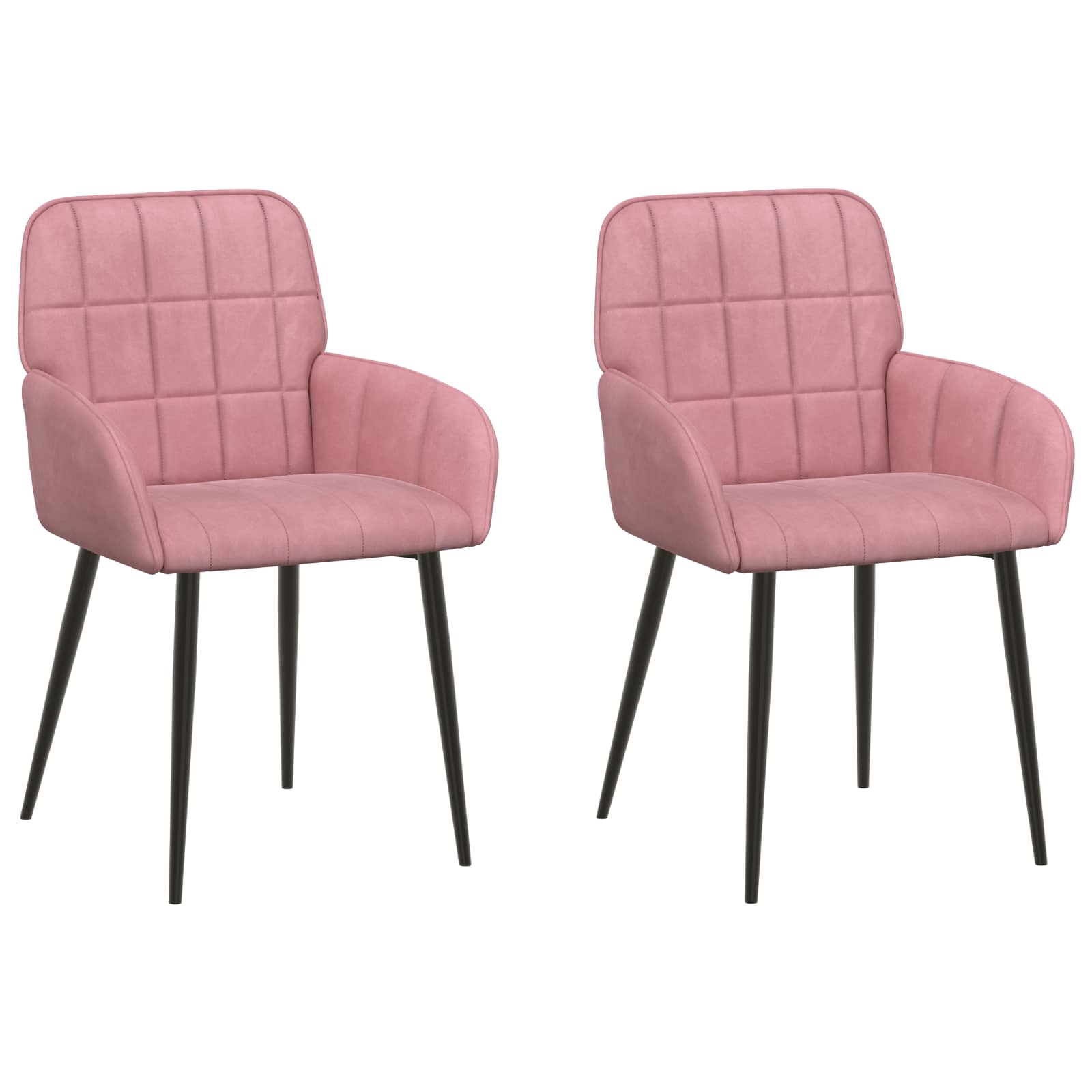 Καρέκλες φαγητού 2 pcs Βελούδο Ροζ 57 x 50 x 85 εκ. - Pakobazaar