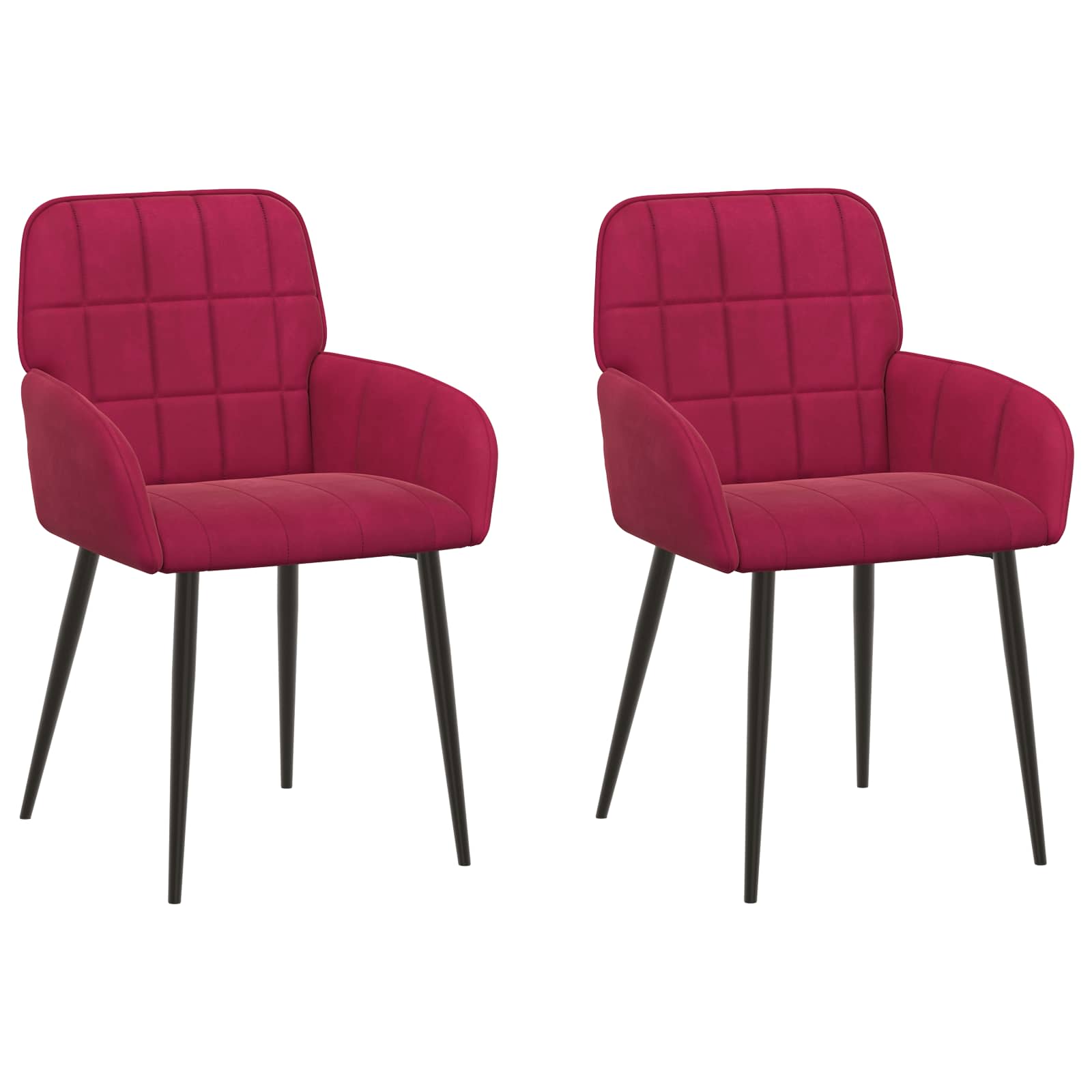 Καρέκλες φαγητού 2 pcs Βελούδο Κόκκινο 57 x 50 x 85 εκ.