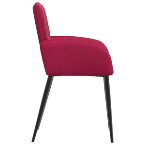 Καρέκλες φαγητού 2 pcs Βελούδο Κόκκινο 57 x 50 x 85 εκ. - Pakobazaar