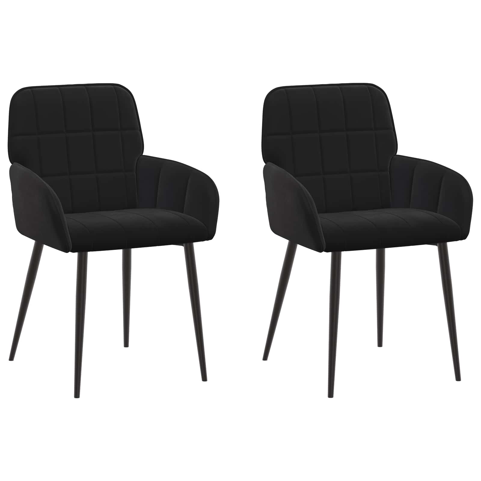 Καρέκλες φαγητού 2 pcs Βελούδο Μαύρο 57 x 50 x 85 εκ. - Pakobazaar