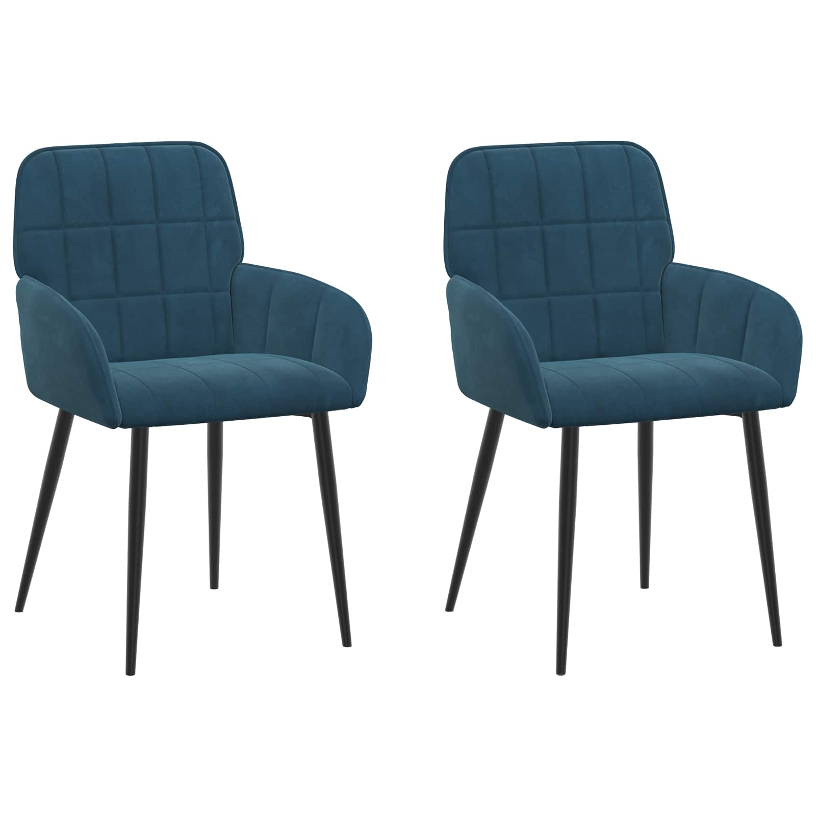 Καρέκλες φαγητού 2 pcs Βελούδο Μπλε 57 x 50 x 85 εκ.