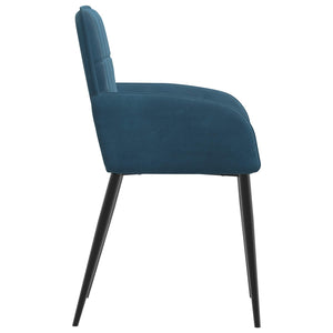 Καρέκλες φαγητού 2 pcs Βελούδο Μπλε 57 x 50 x 85 εκ. - Pakobazaar
