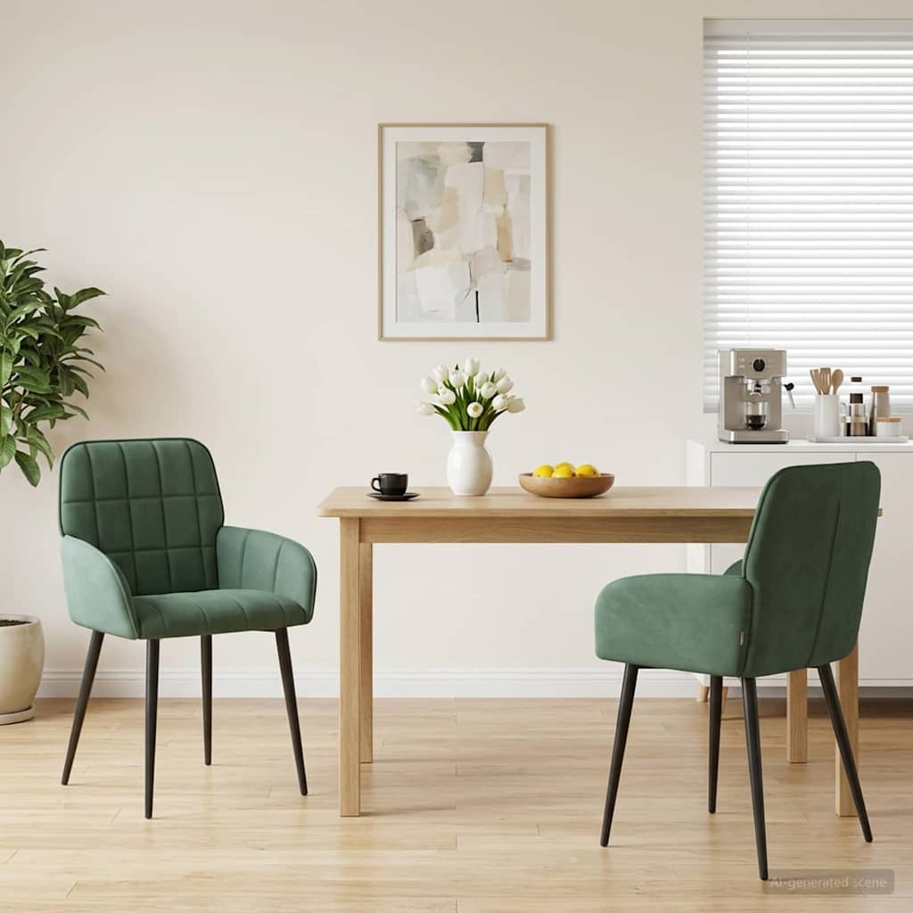 Καρέκλες φαγητού 2 pcs Βελούδο Θαλασσί 57 x 50 x 85 εκ. - Pakobazaar