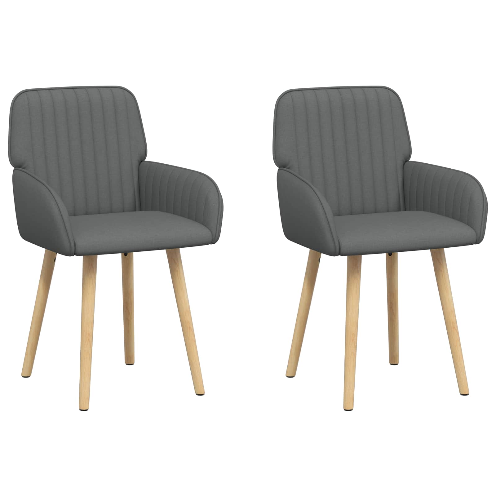 Καρέκλες φαγητού 2 pcs Ύφασμα Σκούρο Γκρι 56,5 x 50 x 87,5 εκ. - Pakobazaar