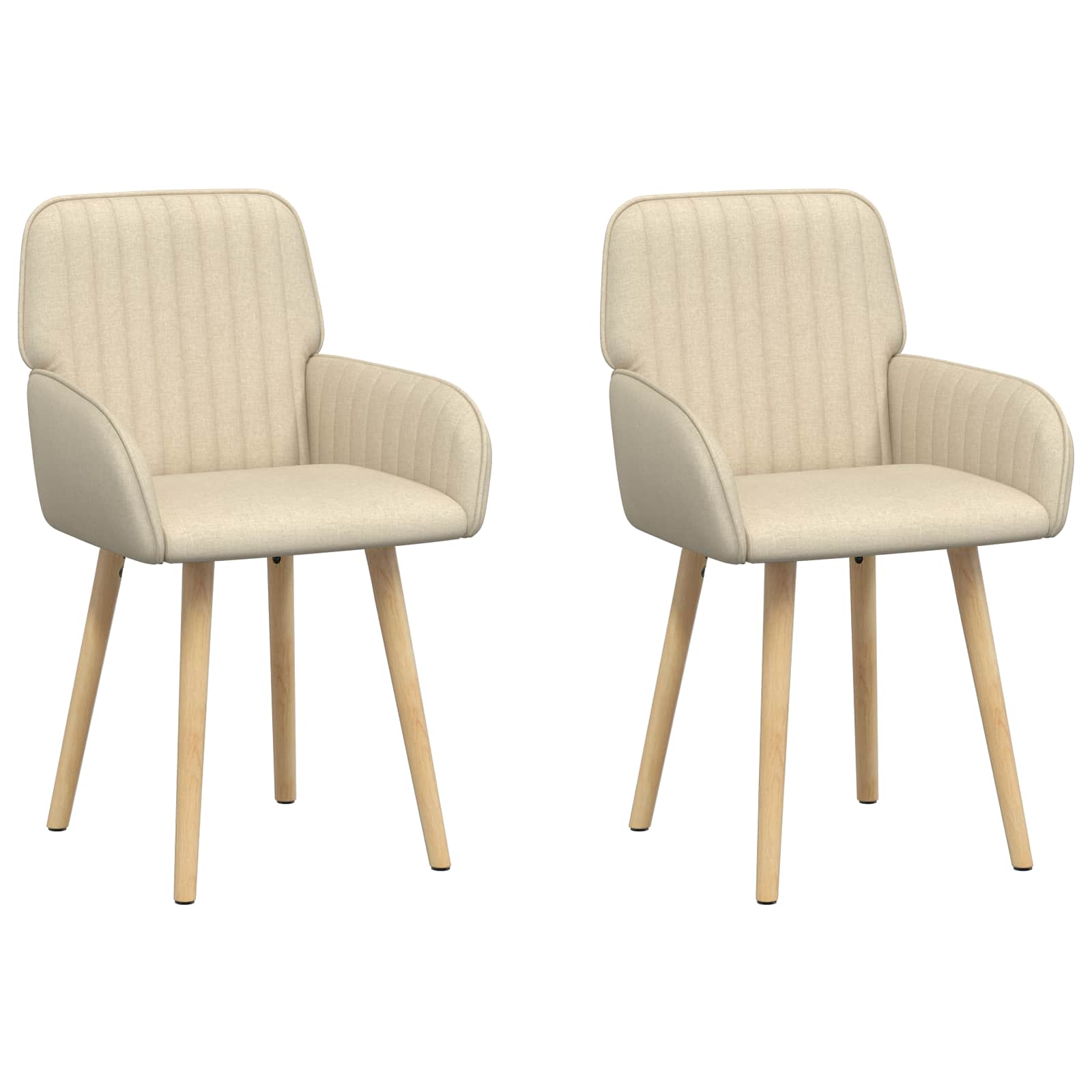 Καρέκλες φαγητού 2 pcs Ύφασμα Κρεμ 56,5 x 50 x 87,5 εκ.