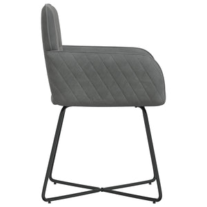 Καρέκλες φαγητού 2 pcs Βελούδο Σκούρο Γκρι 59 x 56,5 x 86 εκ. - Pakobazaar