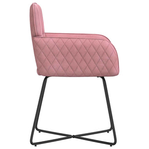 Καρέκλες φαγητού 2 pcs Βελούδο Ροζ 59 x 56,5 x 86 εκ. - Pakobazaar