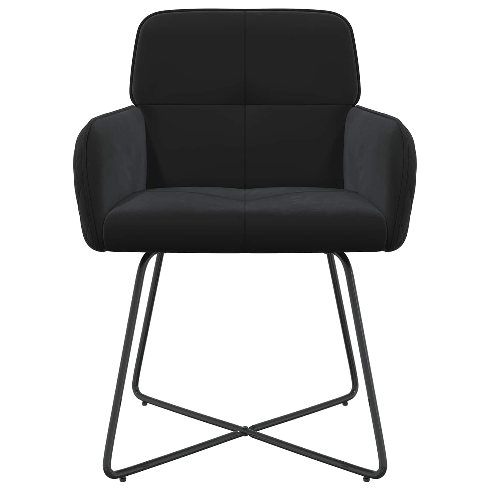 Καρέκλες φαγητού 2 pcs Βελούδο Μαύρο 59 x 56,5 x 86 εκ. - Pakobazaar