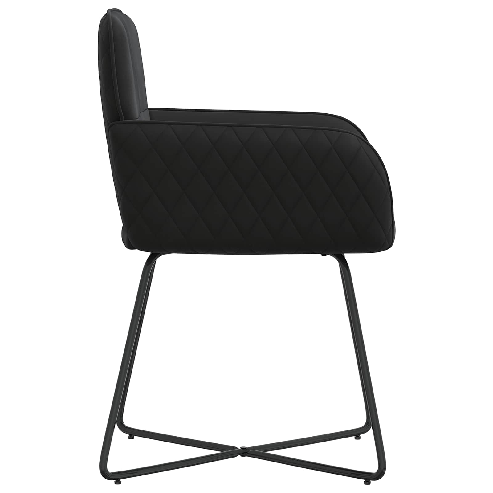 Καρέκλες φαγητού 2 pcs Βελούδο Μαύρο 59 x 56,5 x 86 εκ. - Pakobazaar