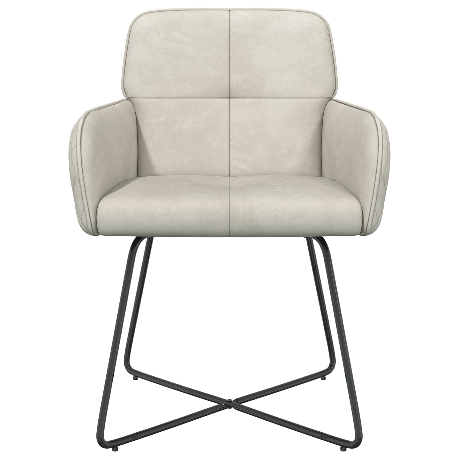 Καρέκλες φαγητού 2 pcs Βελούδο Κρεμ 59 x 56,5 x 86 εκ. - Pakobazaar