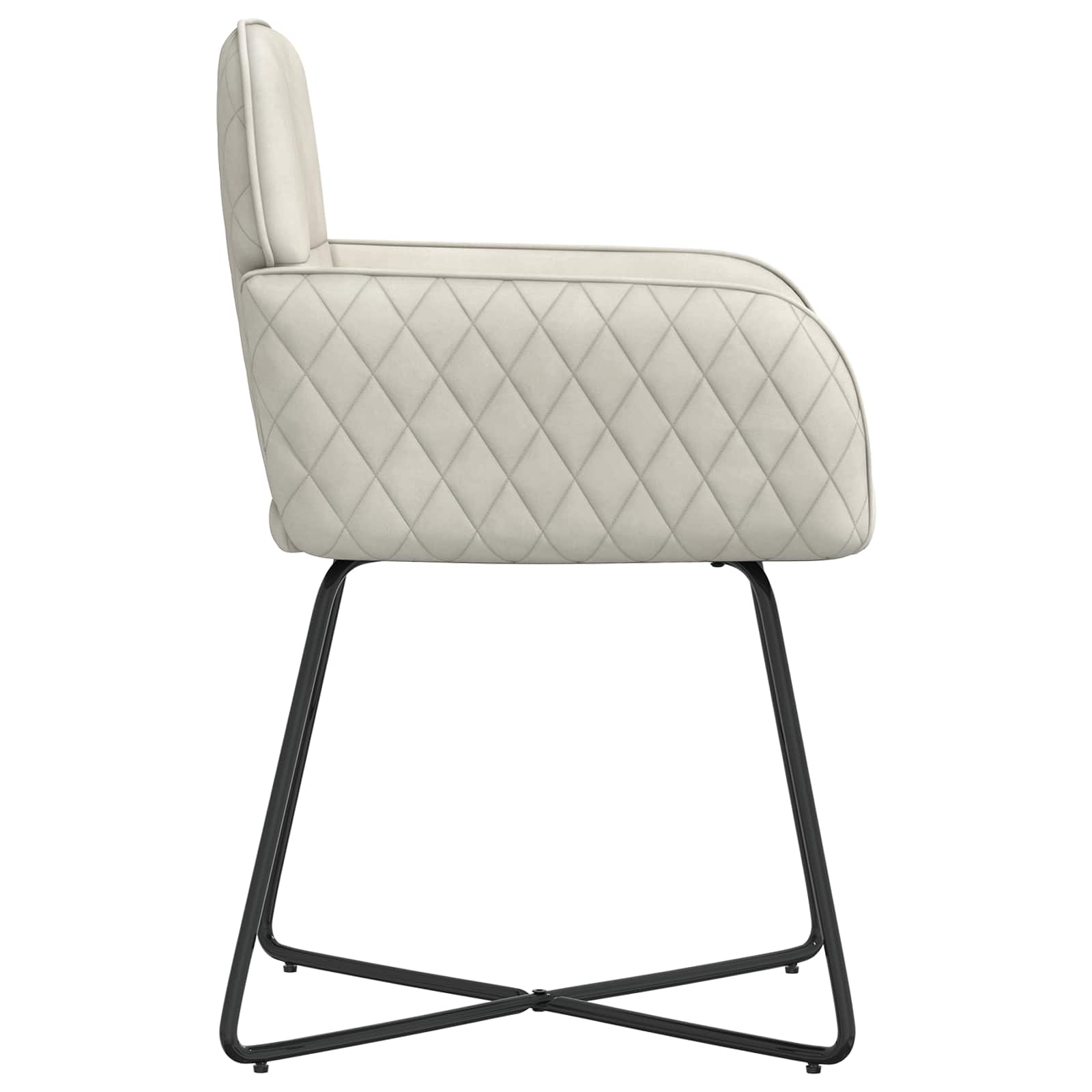 Καρέκλες φαγητού 2 pcs Βελούδο Κρεμ 59 x 56,5 x 86 εκ. - Pakobazaar