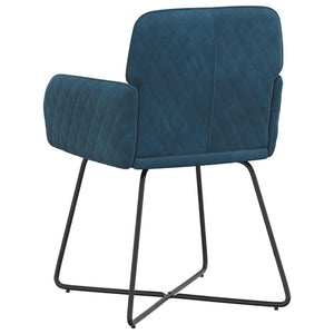 Καρέκλες φαγητού 2 pcs Βελούδο Μπλε 59 x 56,5 x 86 εκ. - Pakobazaar