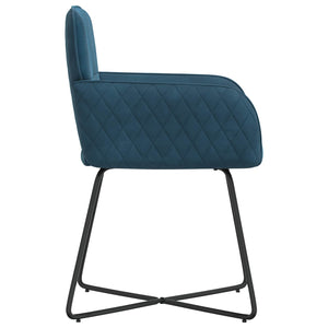 Καρέκλες φαγητού 2 pcs Βελούδο Μπλε 59 x 56,5 x 86 εκ. - Pakobazaar