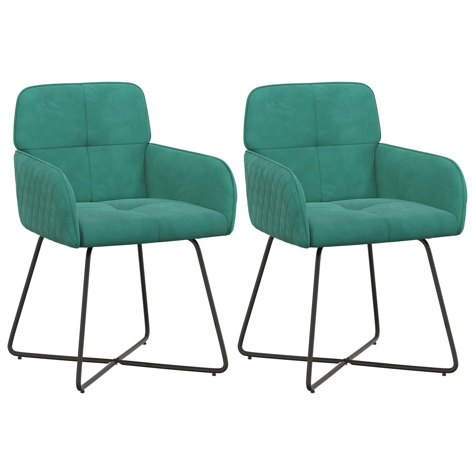 Καρέκλες φαγητού 2 pcs Βελούδο Τιρκουάζ 59 x 56,5 x 86 εκ. - Pakobazaar