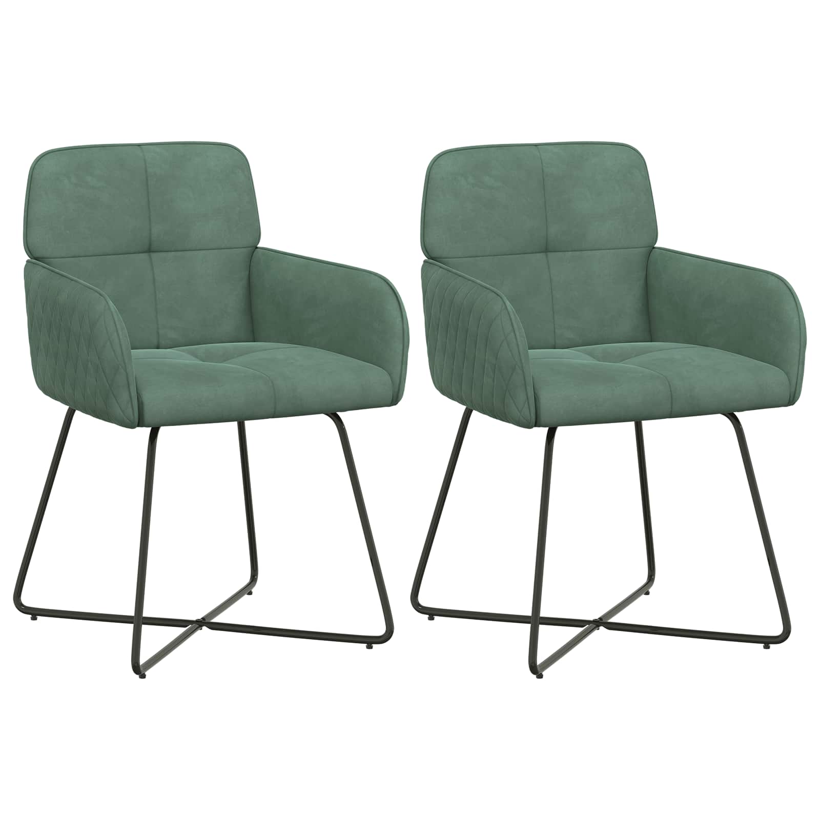 Καρέκλες φαγητού 2 pcs Βελούδο Θαλασσί 59 x 56,5 x 86 εκ. - Pakobazaar