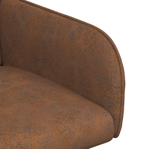 Καρέκλες φαγητού 2 pcs Φιλικό Δερμάτινο Σουέντ Καφέ - Pakobazaar