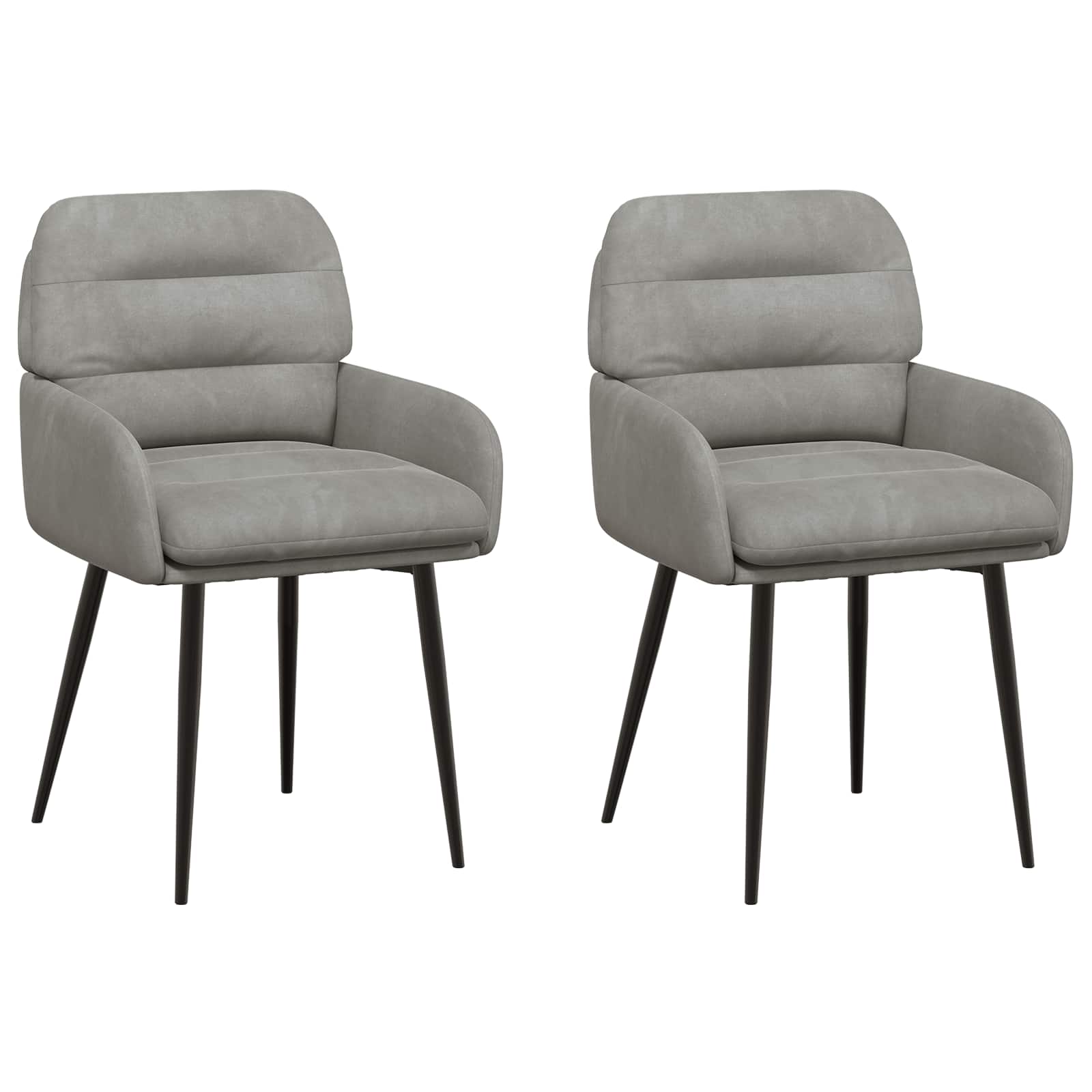 Καρέκλες φαγητού 2 pcs Βελούδο Ανοιχτό γκρι 59 x 59,5 x 90 εκ - Pakobazaar
