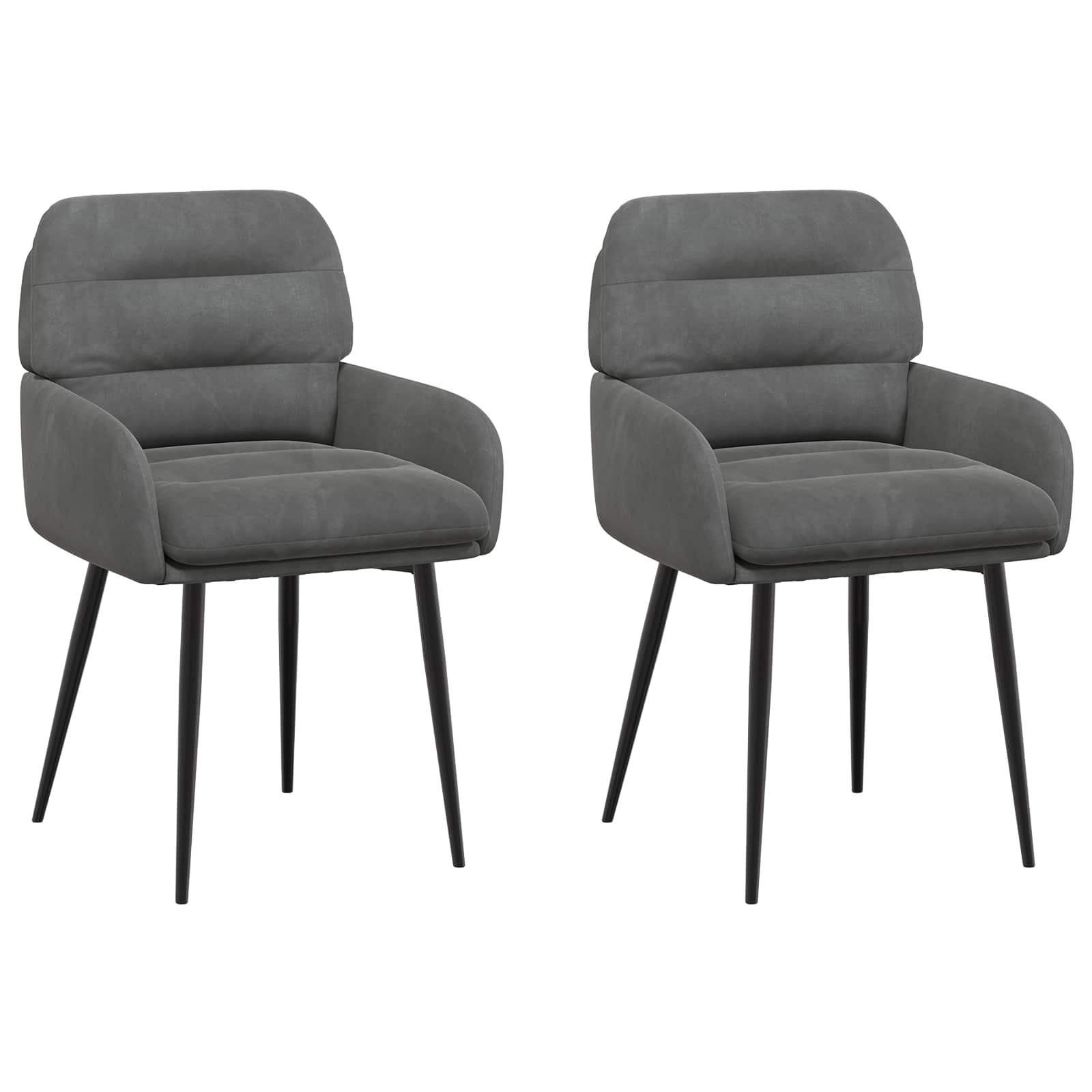 Καρέκλες φαγητού 2 pcs Βελούδο Σκούρο Γκρι 59 x 59,5 x 90 εκ - Pakobazaar