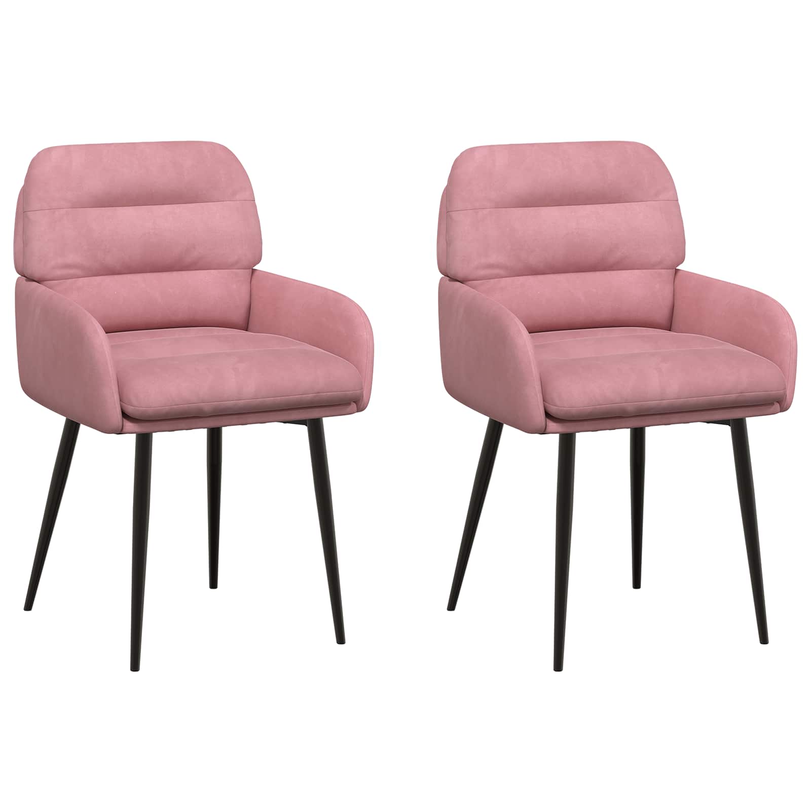Καρέκλες φαγητού 2 pcs Βελούδο Ροζ 59 x 59,5 x 90 εκ - Pakobazaar