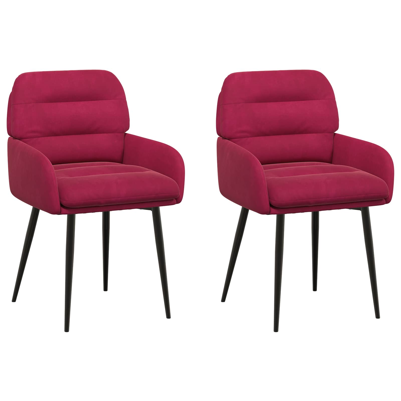 Καρέκλες φαγητού 2 pcs Βελούδο Κόκκινο 59 x 59,5 x 90 εκ - Pakobazaar