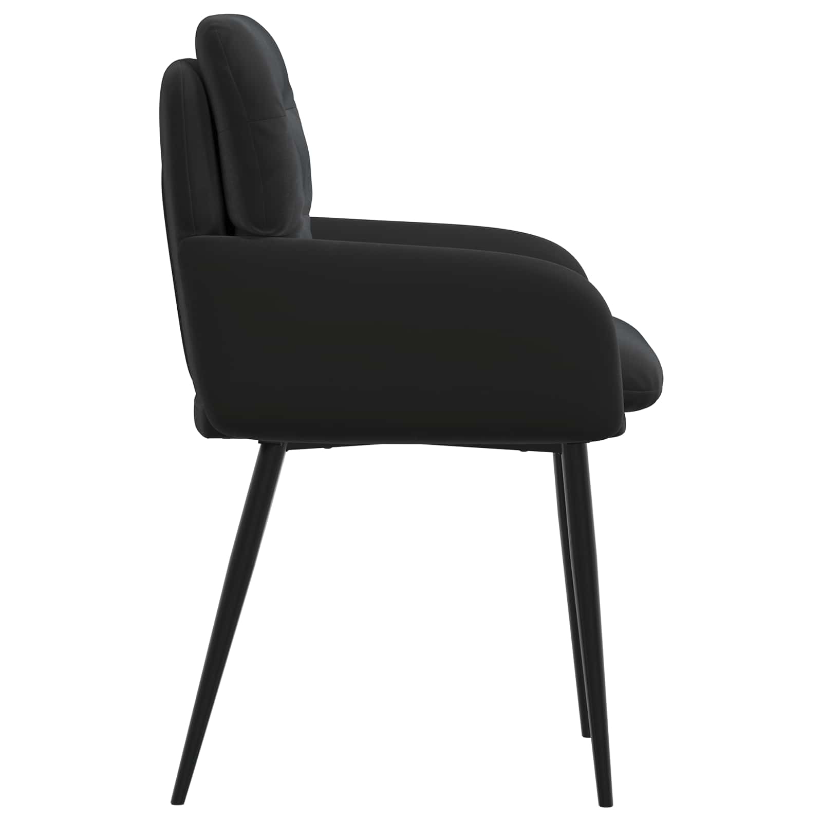 Καρέκλες φαγητού 2 pcs Βελούδο Μαύρο 59 x 59,5 x 90 εκ - Pakobazaar