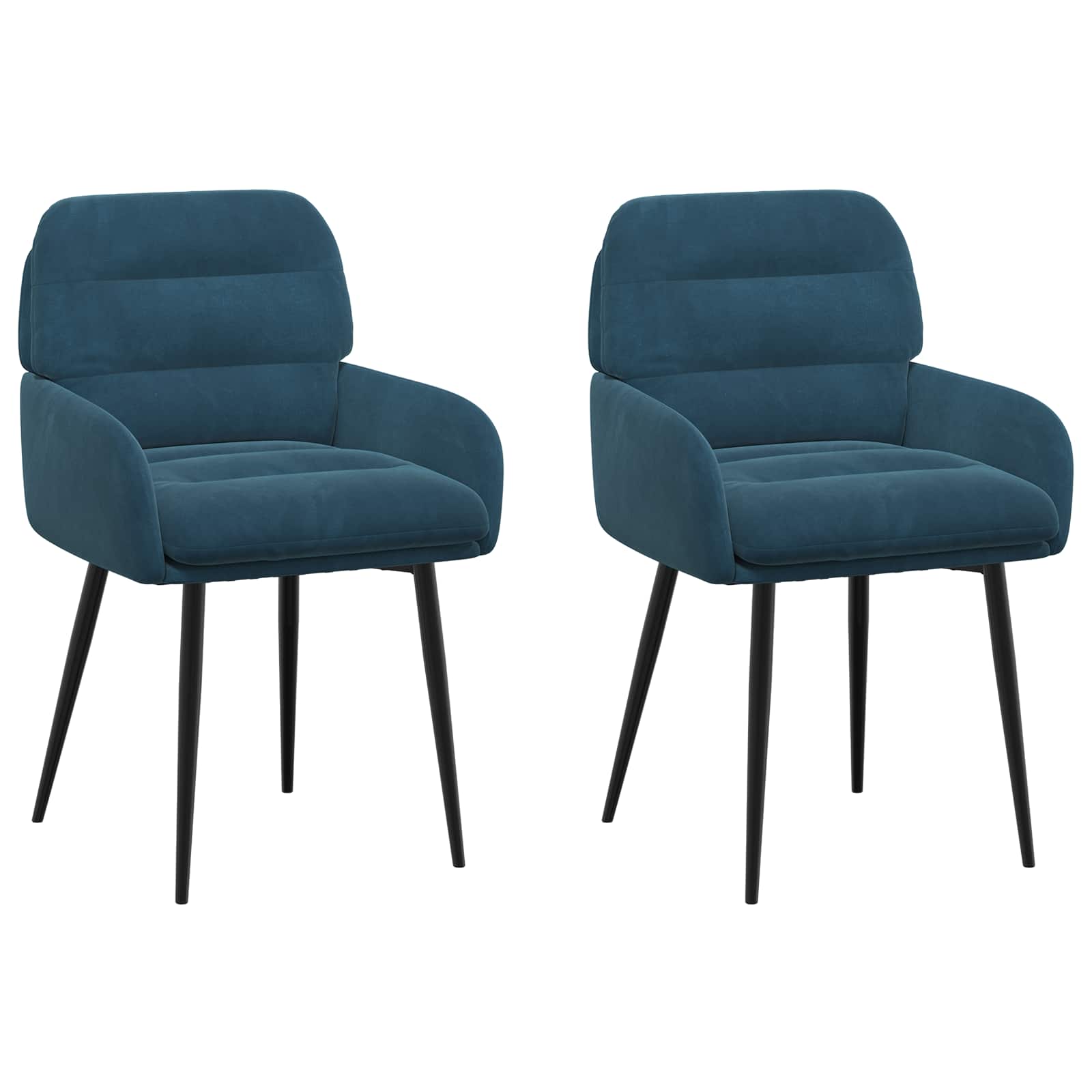 Καρέκλες φαγητού 2 pcs Βελούδο Μπλε 59 x 59,5 x 90 εκ - Pakobazaar