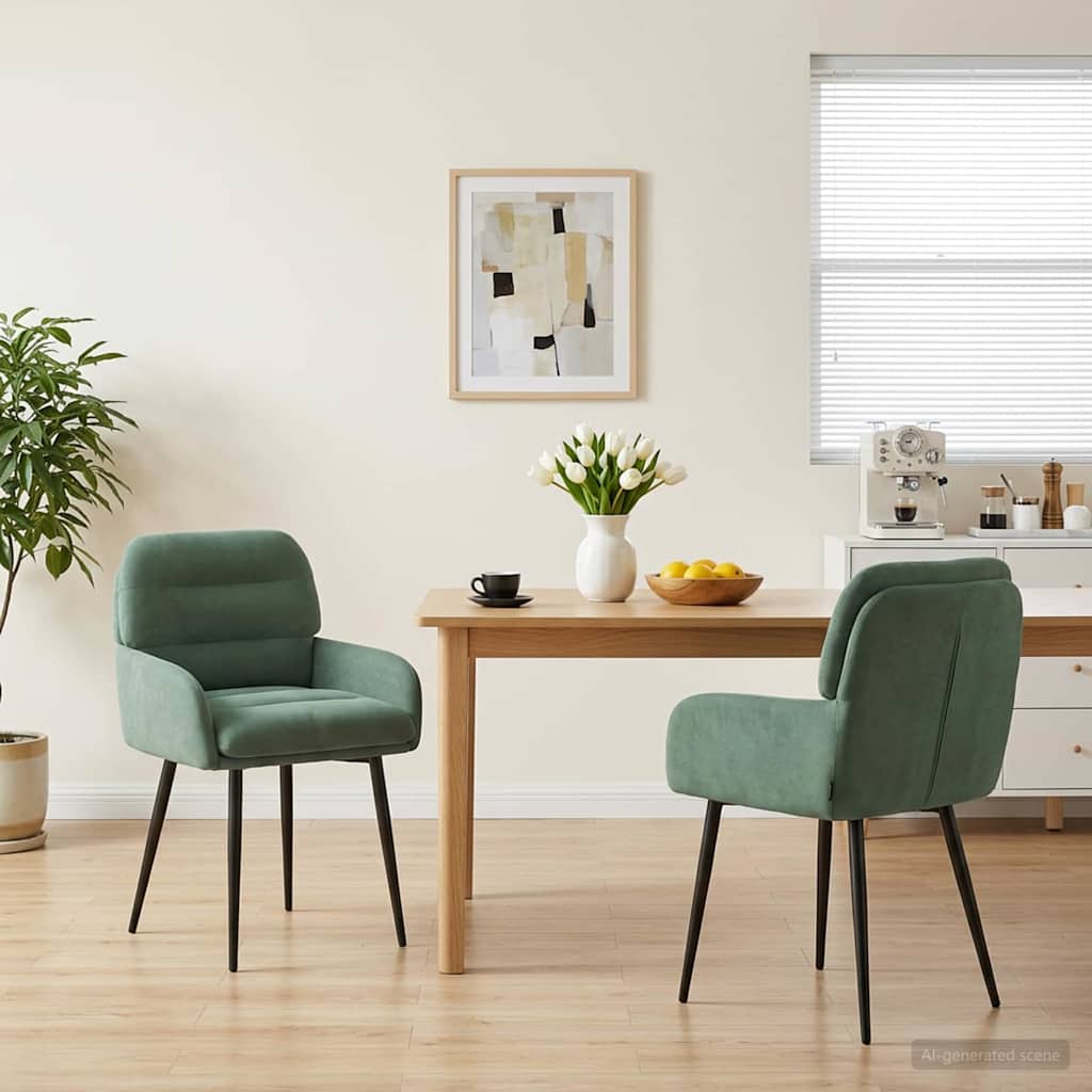 Καρέκλες φαγητού 2 pcs Βελούδο Θαλασσί 59 x 59,5 x 90 εκ