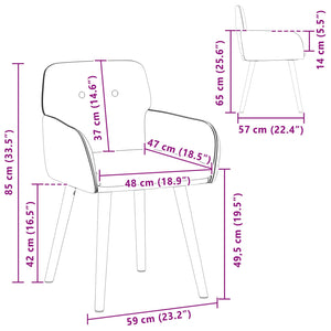 Καρέκλες φαγητού 2 pcs Μπουκλέ Κρεμ 59 x 57 x 85 εκ. - Pakobazaar