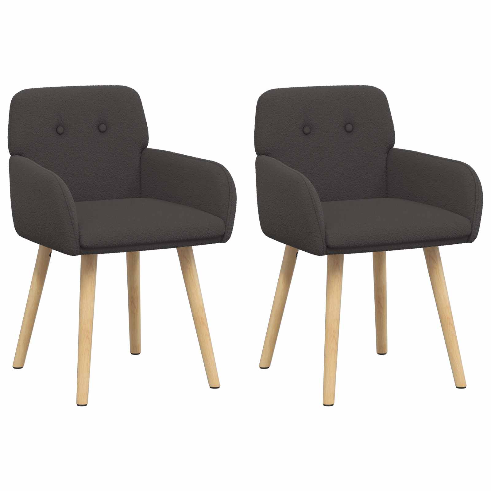 Καρέκλες φαγητού 2 pcs Μπουκλέ Σκούρο Γκρι 59 x 57 x 85 εκ. - Pakobazaar
