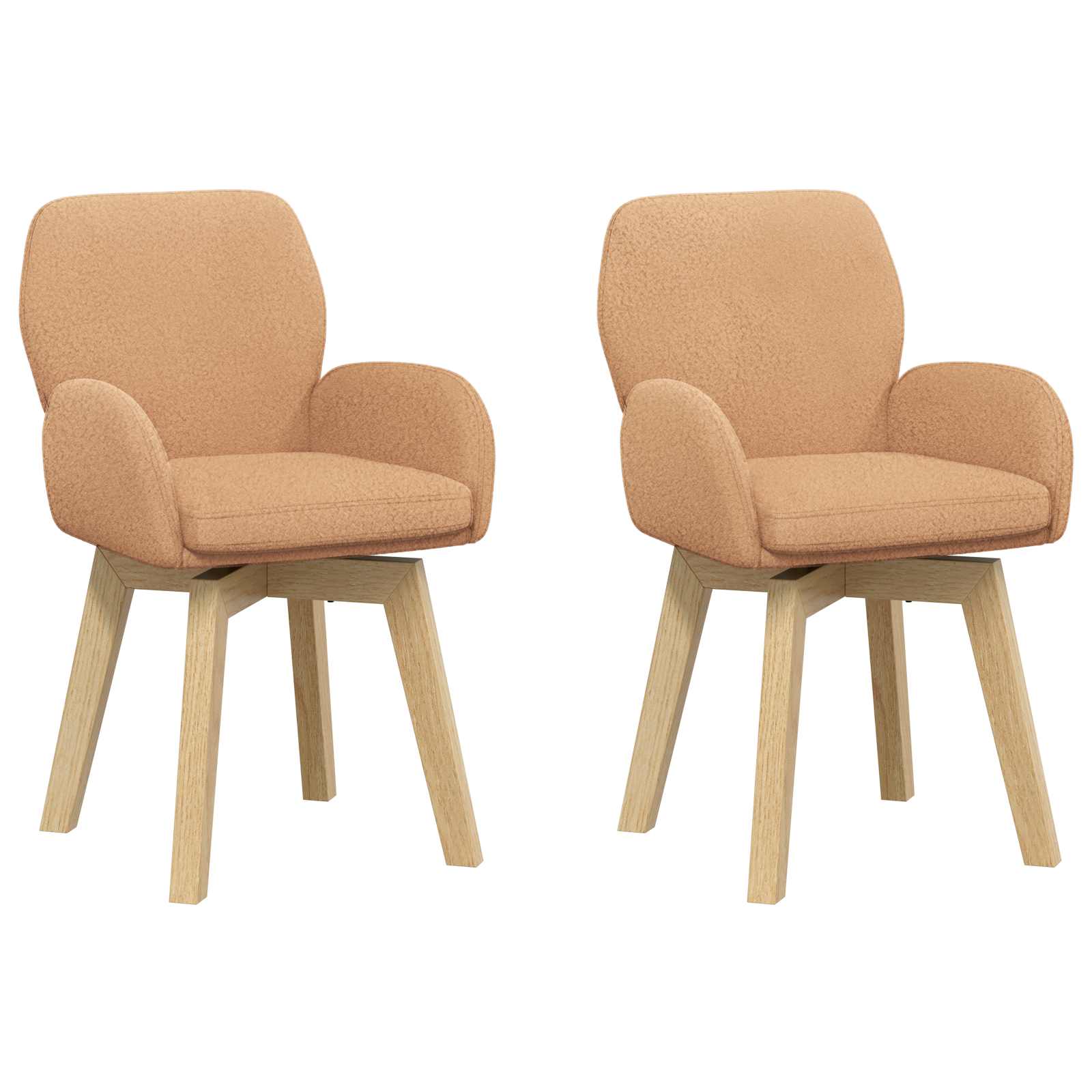 Γυριστές καρέκλες φαγητού 2 pcs Μπουκλέ Μπεζ 54 x 58 x 87 εκ. - Pakobazaar