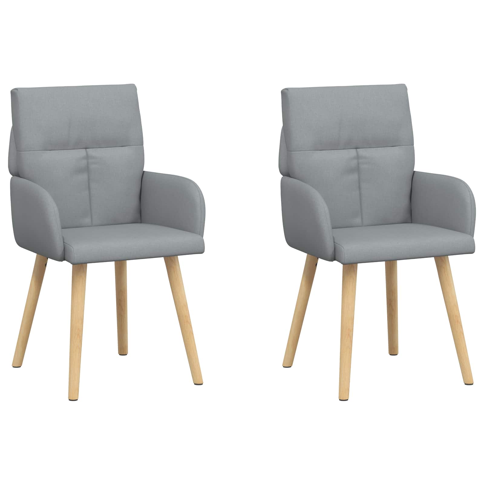 Καρέκλες φαγητού 2 pcs Ύφασμα Ανοιχτό γκρι 60 x 56 x 96 εκ