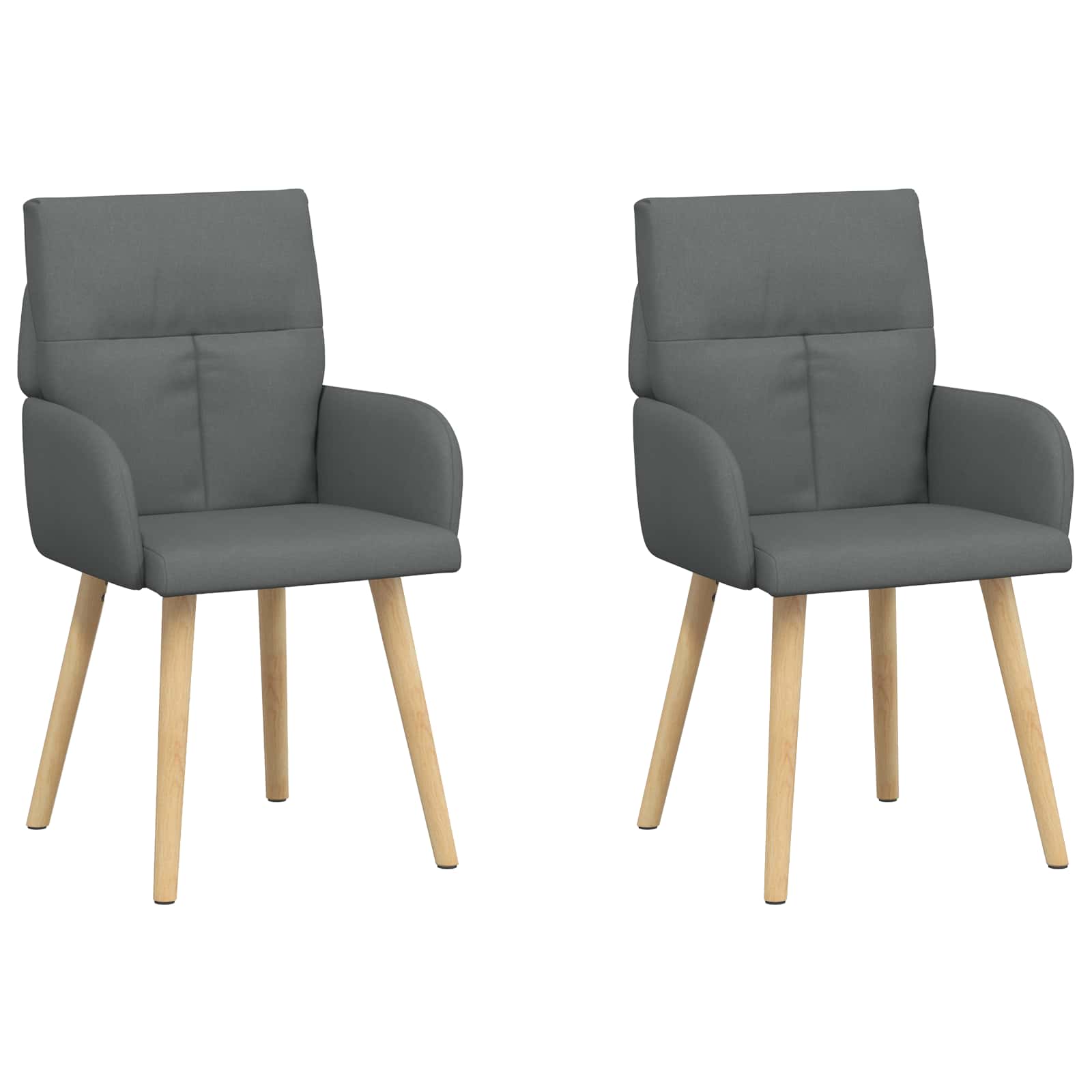 Καρέκλες φαγητού 2 pcs Ύφασμα Σκούρο Γκρι 60 x 56 x 96 εκ