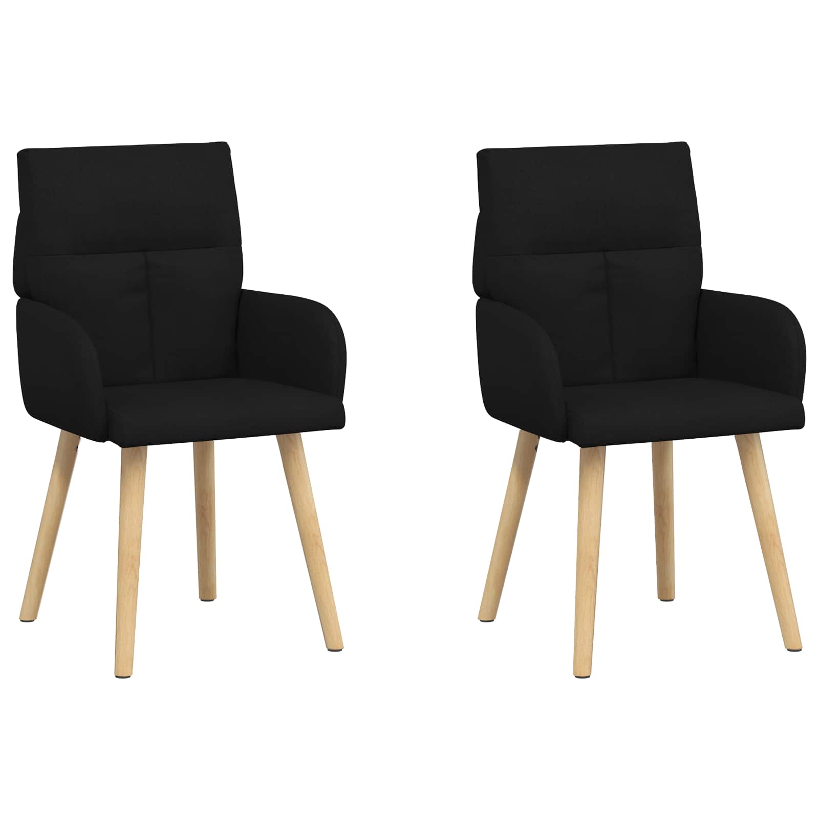 Καρέκλες φαγητού 2 pcs Ύφασμα Μαύρο 60 x 56 x 96 εκ