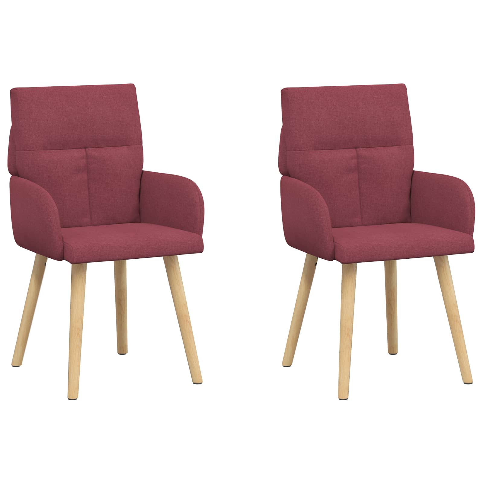 Καρέκλες φαγητού 2 pcs Ύφασμα Κόκκινο 60 x 56 x 96 εκ - Pakobazaar