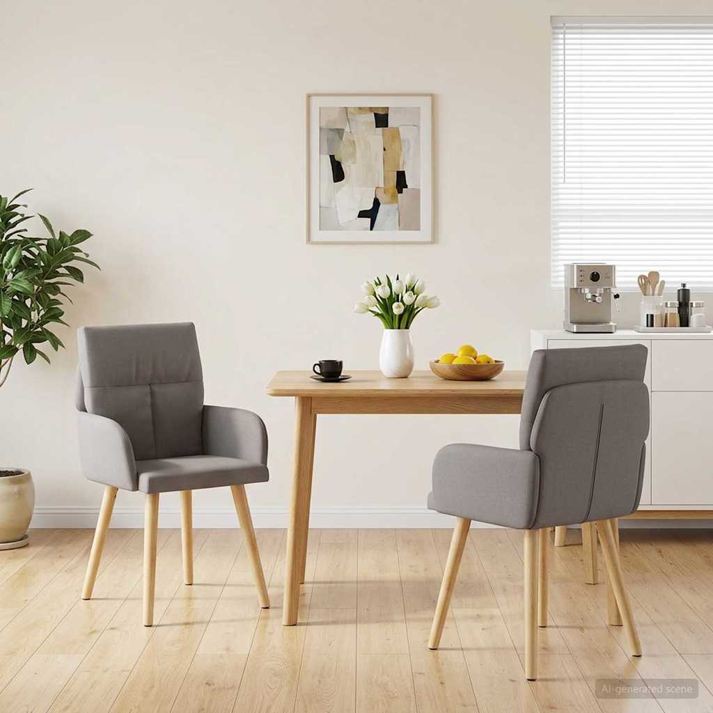 Καρέκλες φαγητού 2 pcs Ύφασμα Taupe 60 x 56 x 96 εκ
